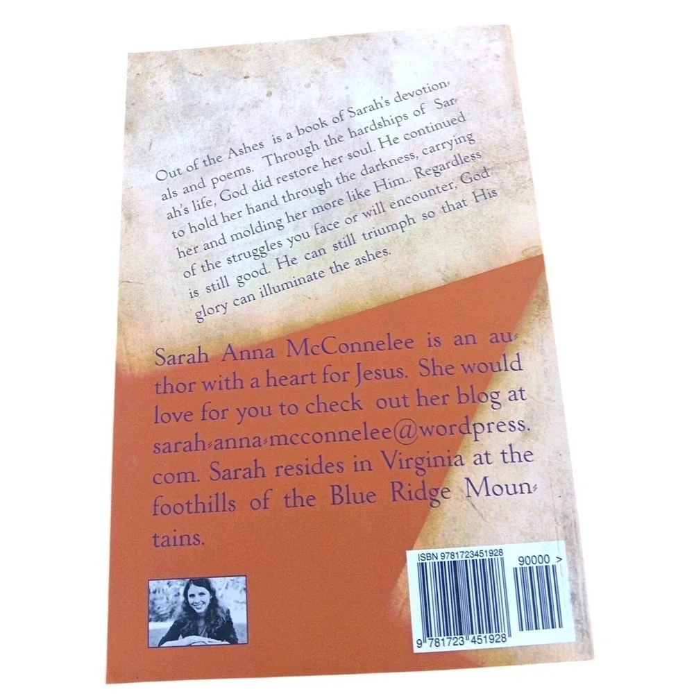 Out of the Ashes Beauty Will Rise‎ Sarah Anna McConnelee Signed Christian Book
